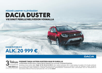 Sanomalehti-ilmoitus Dacia-autoista
